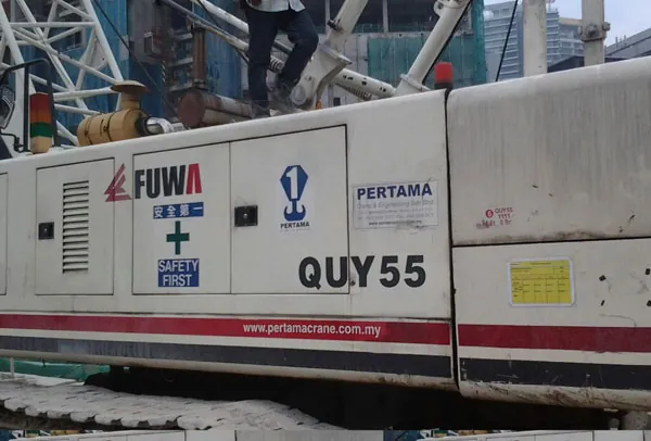 Fuwa QUY55 crawler crane, 55 tonne capacity in the Pertama Crane fleet