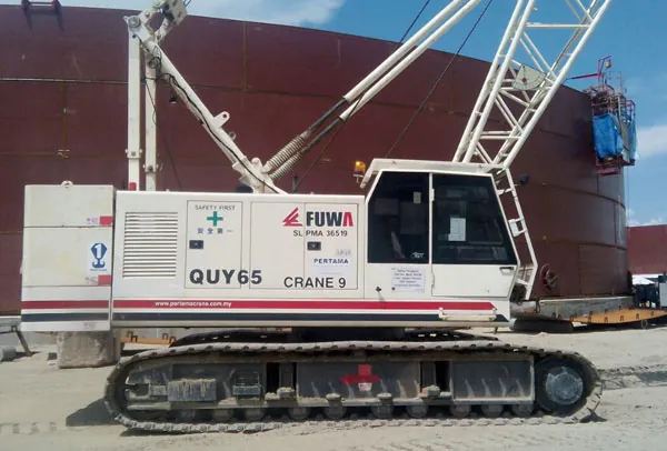 Fuwa QUY65 crawler crane, 65 tonne capacity in the Pertama Crane fleet