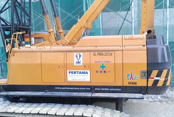Sumitomo SC800-II crawler crane, 80 tonne capacity in the Pertama Crane fleet